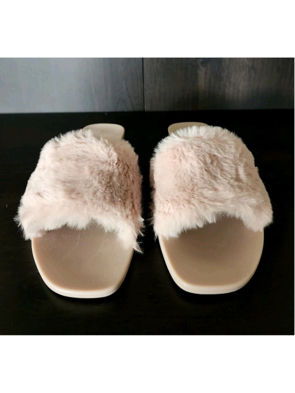 Circus By Sam Edelman Everette Faux Fur Jelly Slippers Sandal 7 M - Beige - Picture 4 of 13